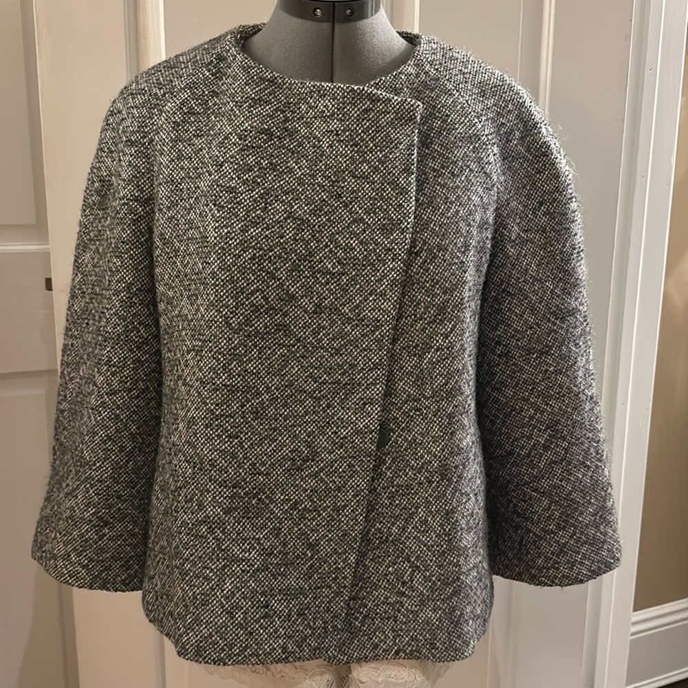 Banana Republic Alpaca and Wool Blend Grey Tweed Jacket Size Large
